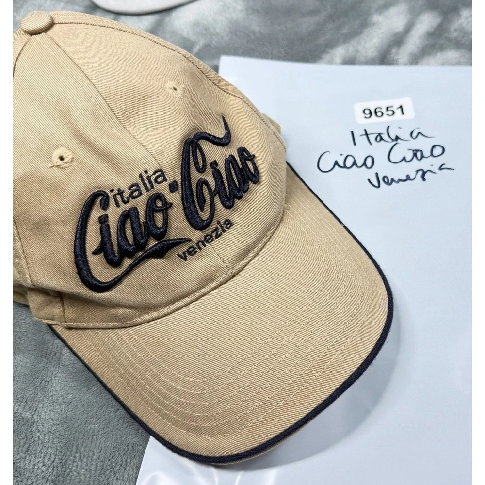 Ciao Ciao Venezia Italia Hat Adjustable Tan Baseball Cap Souvenir